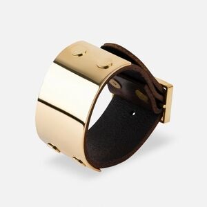 Bronze Leather Cuff Bracelet
